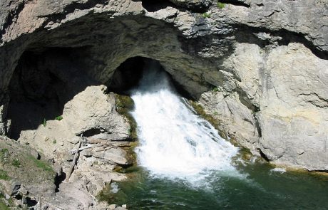 Boulder River Emerges from Natural Falls