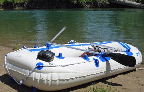 My Sea Eagle raft on a Flathead River Beach