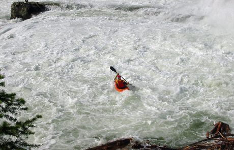 Kayaker Just Below Kootenai Falls on the Kootenai River