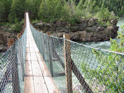 Bridge to Kootenai Falls on the Kootenai River