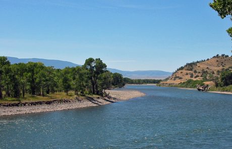 Yellowstone River downstream from Livingston, Montana