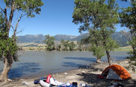 Camped along the Yellowstone River at Mallard's Rest Fishing Access Site