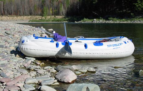 Sea Eagle Motormount Raft About to Launch on the North Fork Flathead River