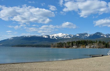 Whitefish Lake Seen from the City Beach in Whitefish, Montana