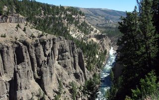 Yellowstone River Runs Through Deep Canyons