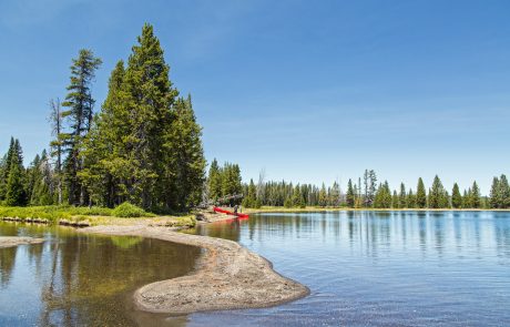 Canoe along Yellowstone Lake