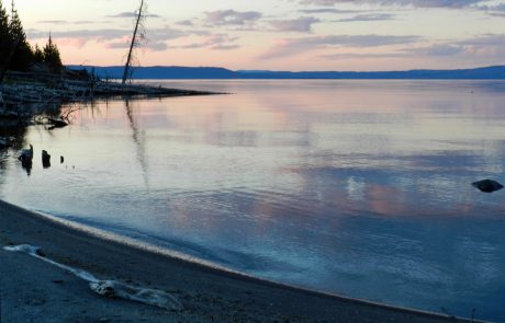 Colorful Sunrise over Yellowstone Lake